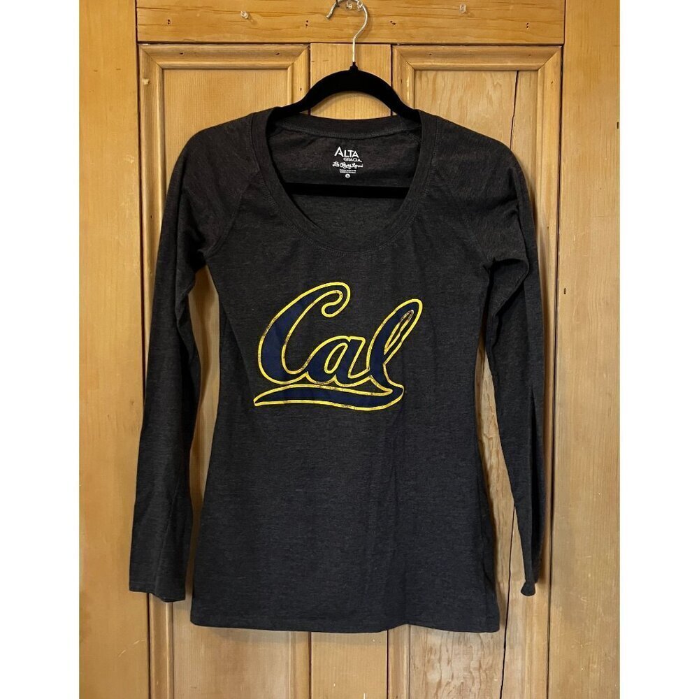 Alta Gracia Womens Cal Berkeley UCB Bears Logo Shirt Size Small Gray SP EXC